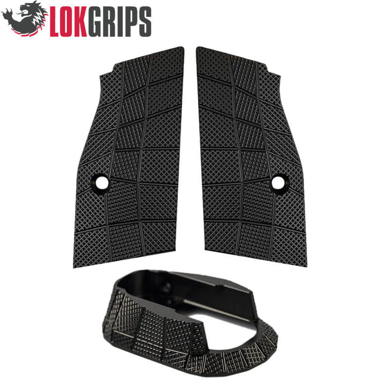 CZ Shadow 2 alu Gridlok Set - Magwell + Griffschalen + Button