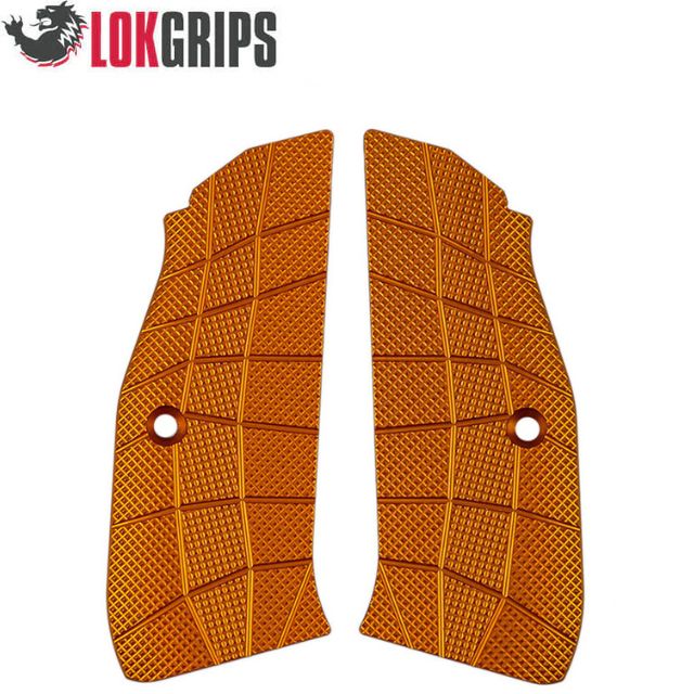 CZ 75 P-01, CZ 75 Compact plaquettes de poignée alu | Gridlok orange