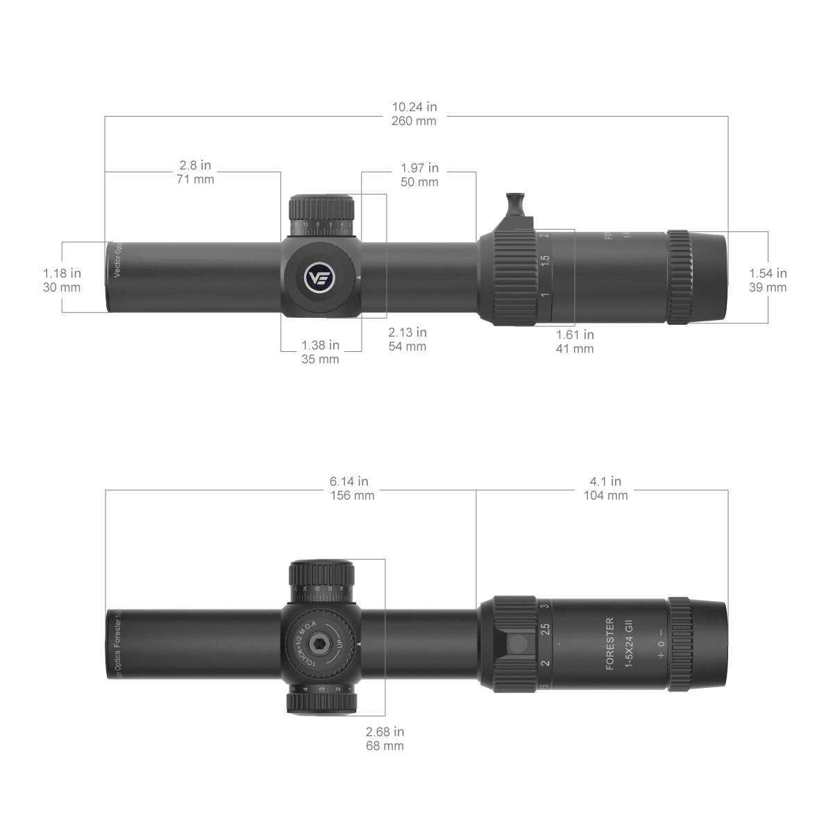 Vector Optics Forester 1-5x24SFP GenII Zielfernrohr Vector Optics