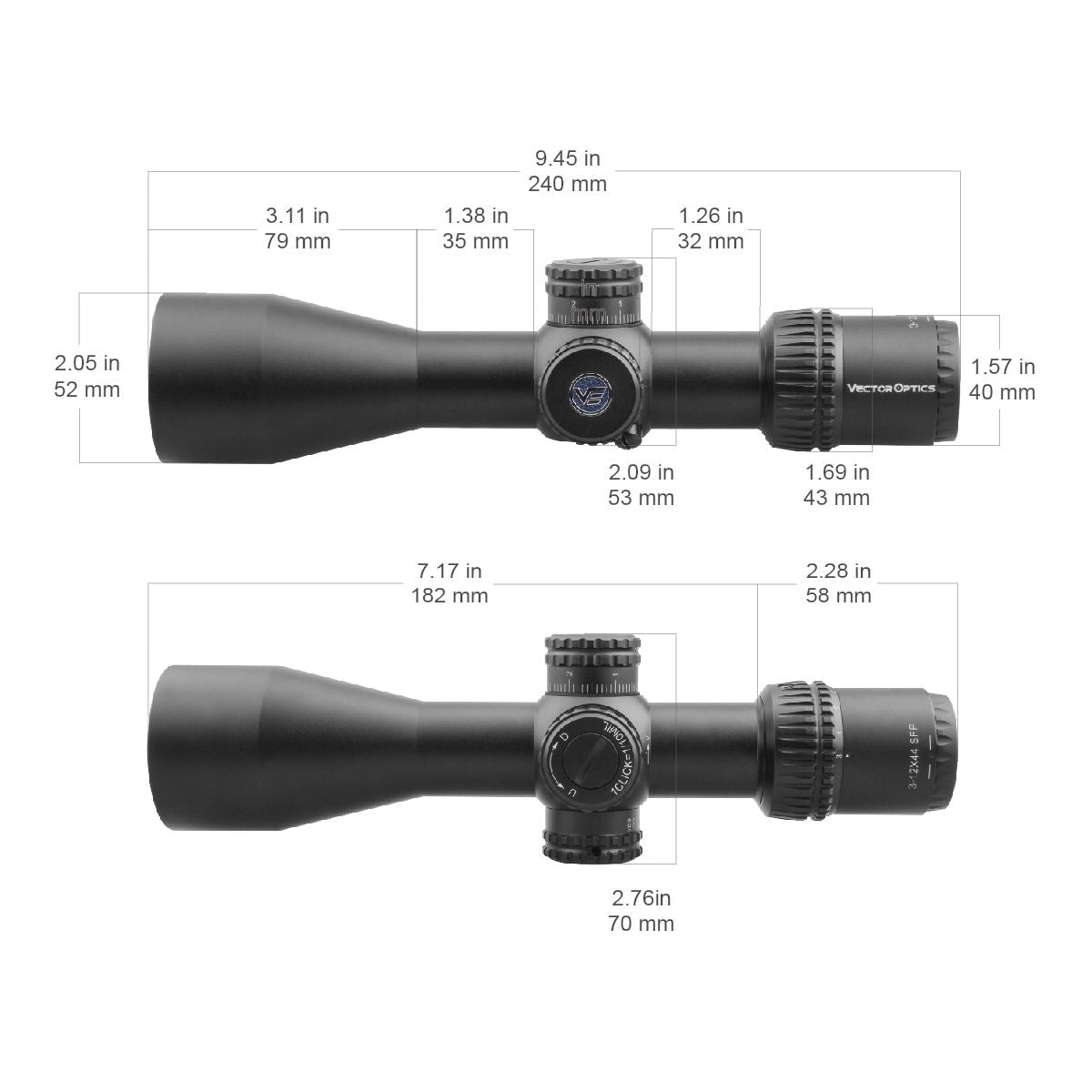 Vector Optics Veyron 3-12x44 SFP lunette de visée compacte Vector Optics