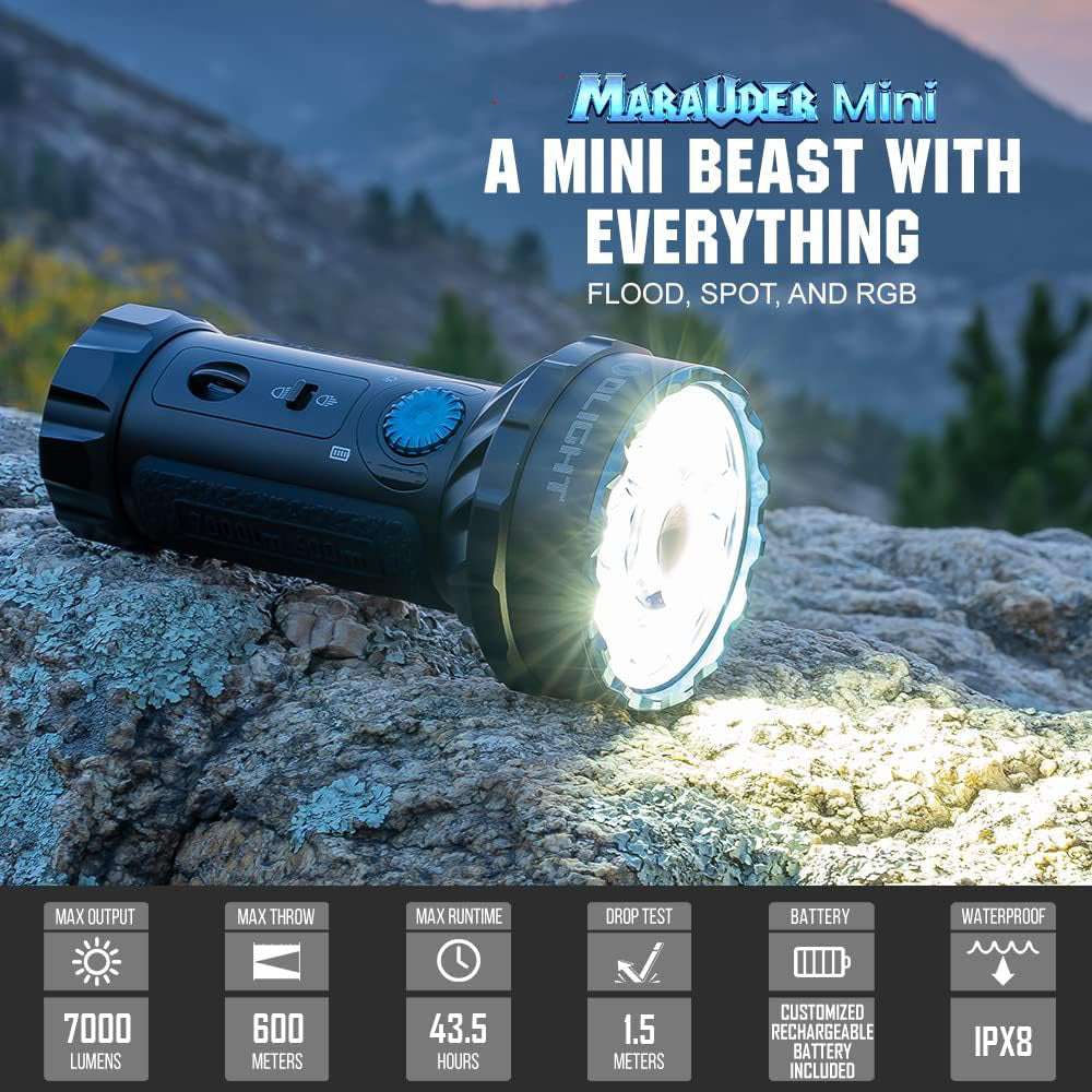 Olight Marauder Mini | mehrfarbige wiederaufladbare Taschenlampe | 7.000 lm