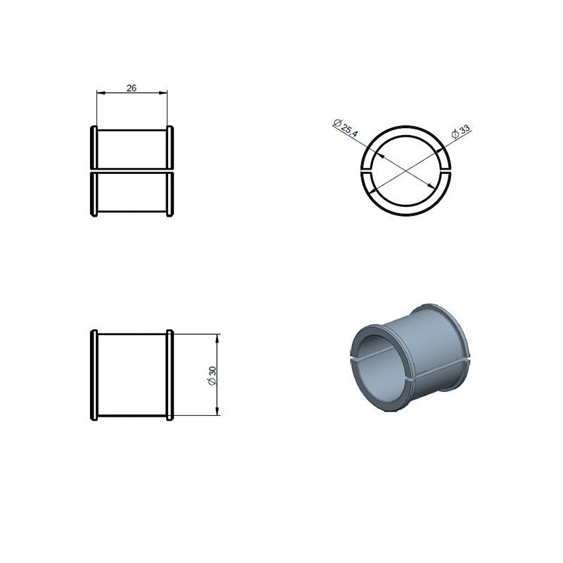 Anneaux de lunette réducteurs 30mm à 1" | 2pcs
