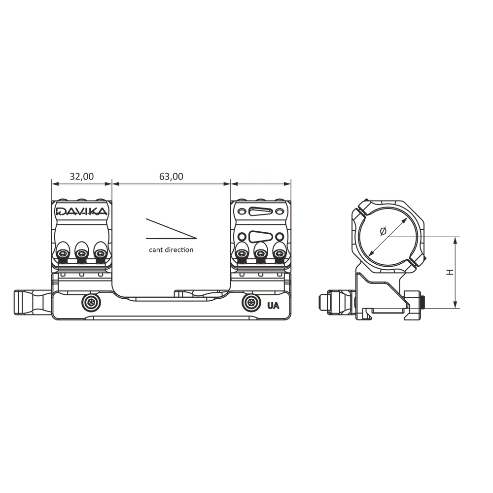 34 mm Zielfernrohrmontagering | Picatinny-Schnellspann-Ergo-Basis 