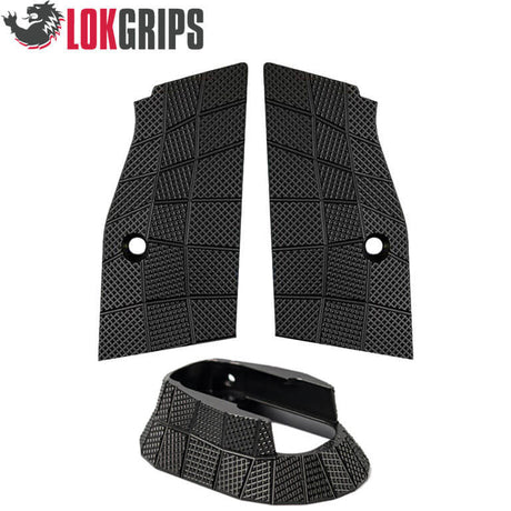 CZ TS 2, CZ 75 Tactical Sports alu Gridlok set - magwell & plaquettes de poignée
