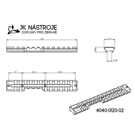 CZ 457 rail Picatinny | left hand JK-N