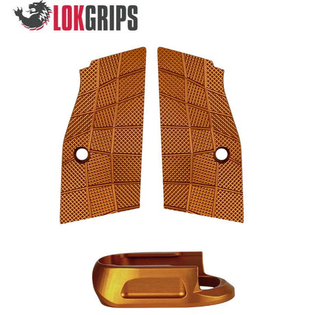 CZ Shadow 2 Compact & Carry kurze Alu-Griffschalen & Alu-Magwell | Gridlok_orange