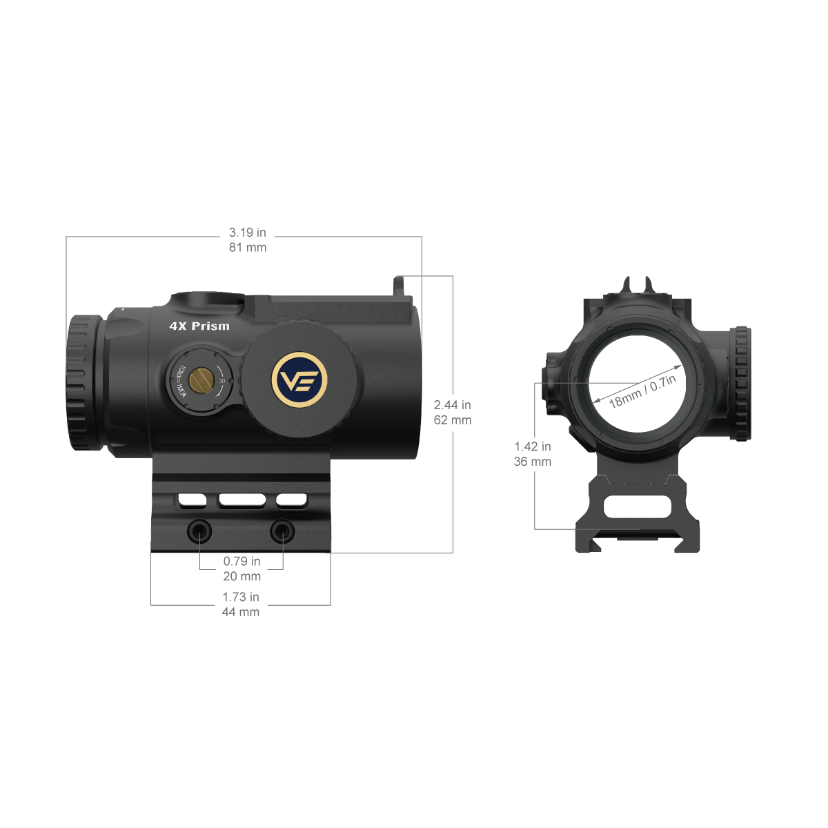 Vector Optics Paragon 4x24 ultra kompakte Prismenzieloptik Vector Optics