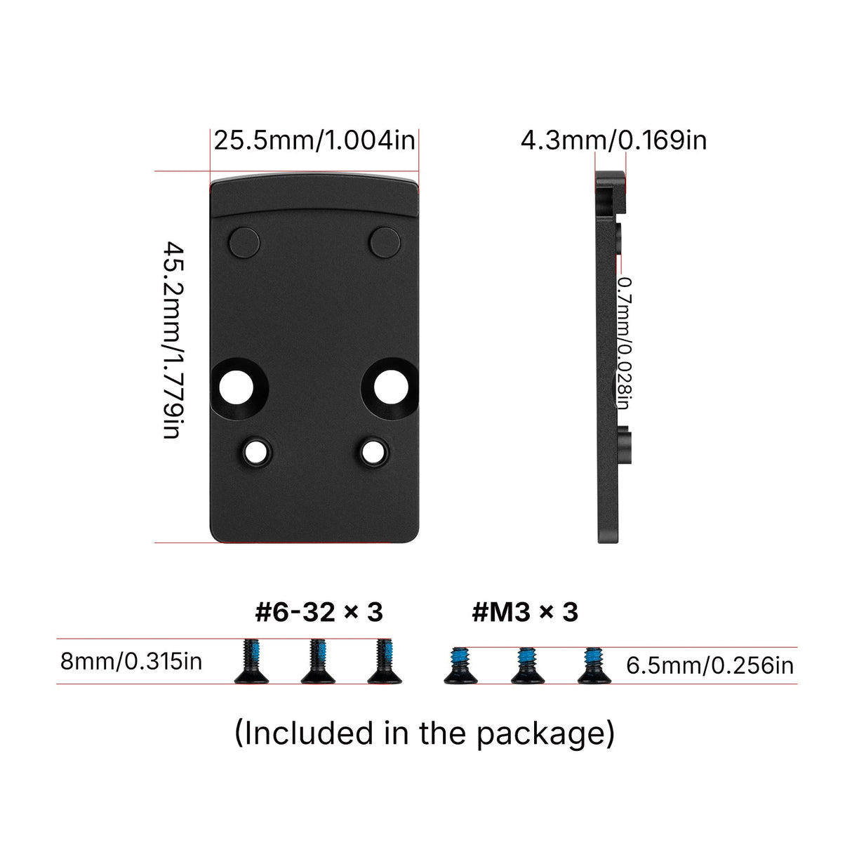 Adaptateur d'empreinte | de Trijicon RMR à Shield RMSc & empreinte K-series