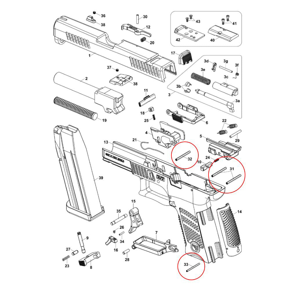 CZ P-10 Stift-Set